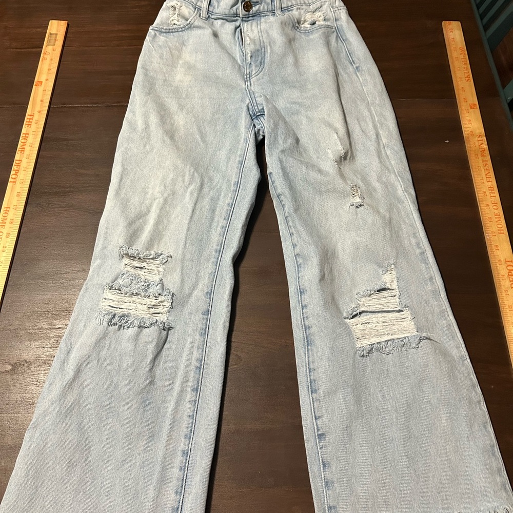 Show Me Your MuMu Light Wash Distressed High-Rise Straight Jeans